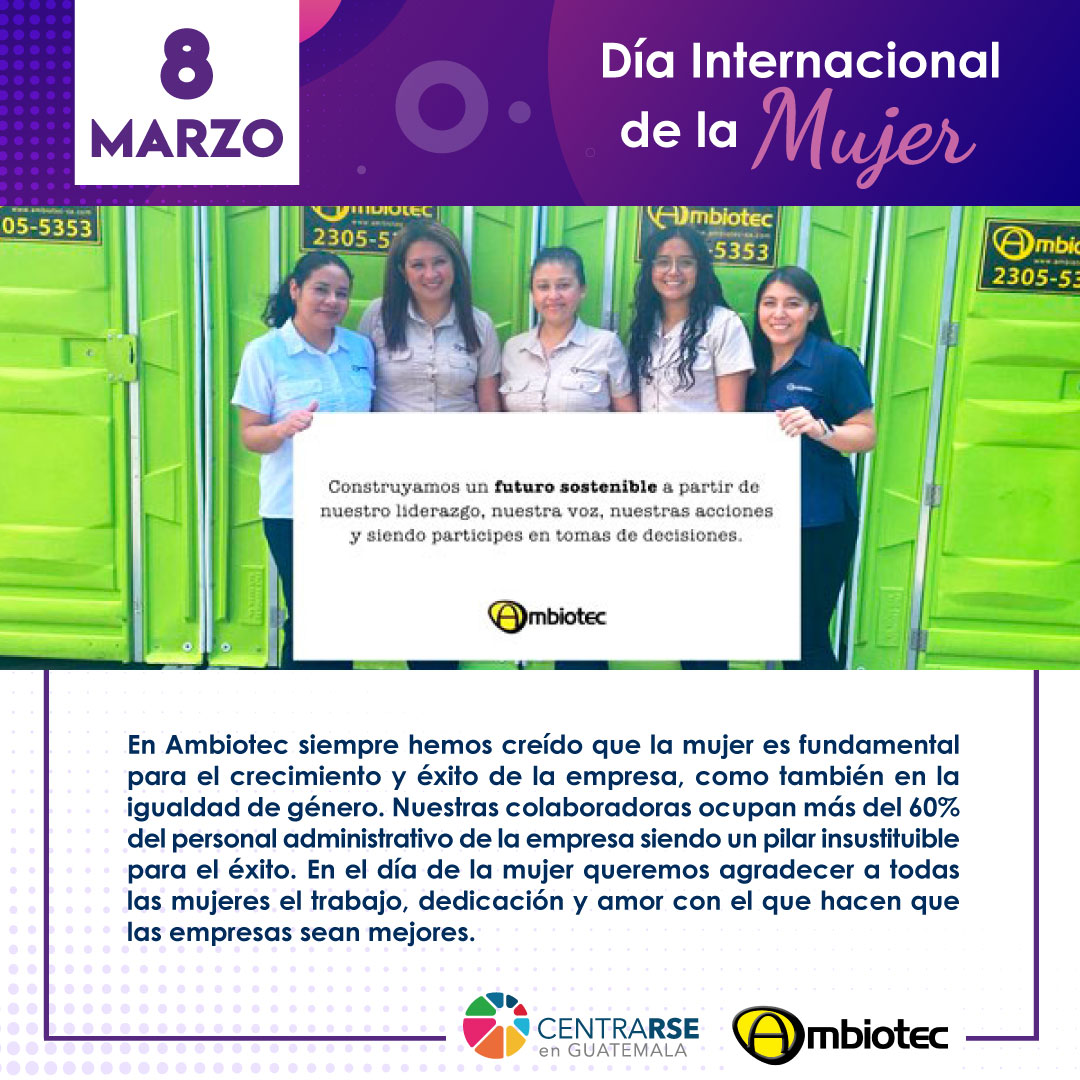 CentraRSE's tweet photo. En marco del día internacional de la mujer, compartimos los compromisos que nuestras empresas socias adquieren responsablemente con la equidad y el empoderamiento de las mujeres.

#DíadelaMujer #Sostenibilidad #Mujeres #Ambiotec @CentraRSE https://t.co/PYEIiqrllC