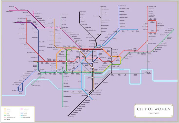 What’s a *novel* way (get it?) to discover new books? Read a map! The City of Women London map has named underground stations for women significant to British history and culture. To learn more, visit: cityofwomenlondon.org. -JS #AskALibrarian #WHM