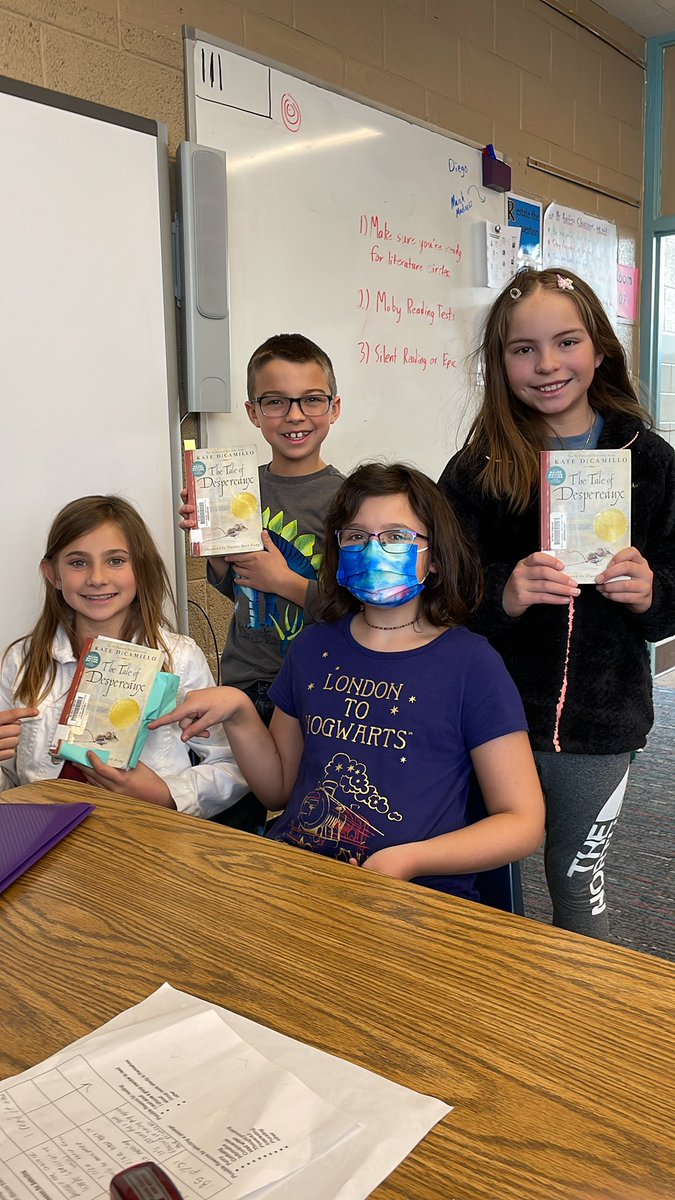 redrocks_es's tweet photo. @KateDiCamillo 4th graders are LOVING The Tale of Despereaux and Because of Winn Dixie in literature circles. So many rich discussions! https://t.co/VlYimysiyD