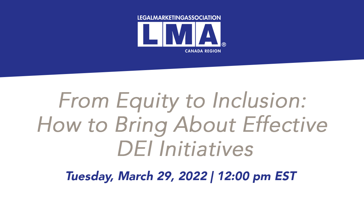 LMAcanada's tweet photo. Join us on March 29 for a webinar in which DEI leaders discuss how to implement and execute effective DEI strategies to help better support employees, build culture, and create a thriving organization. Sign up here: https://t.co/az8B7v8n7V
#LMAMkt #LMAExec #LMANext https://t.co/hR5XN6gLy5