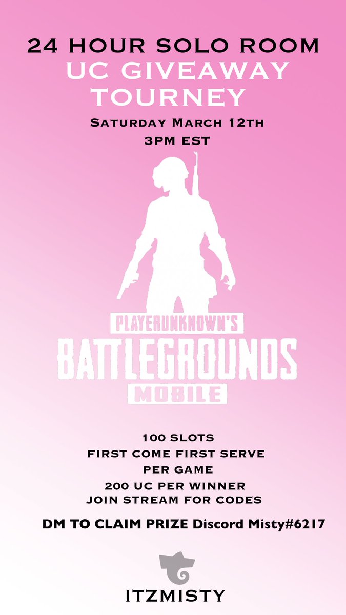 Txger_Gaming's tweet photo. 24 HOUR UC GIVEAWAY SOLOS TOURNEY THIS WEEKEND. Come to itzmisty's stream on trovo to get codes, FIRST COME FIRST SERVED. Come get free uc 🤑 https://t.co/xHGDbHsExp