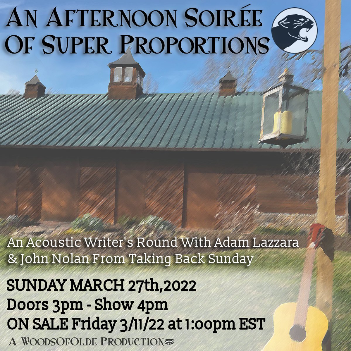 TBSOfficial's tweet photo. Just Announced: Join Adam, John and Nathan in Charlotte, NC on March 27 at Alexander Homestead for an intimate afternoon of acoustic songs and stories. Limited tickets on-sale tomorrow at 1pm ET. https://t.co/VnGYxgQDqc for more info. https://t.co/BHdbgwj32d