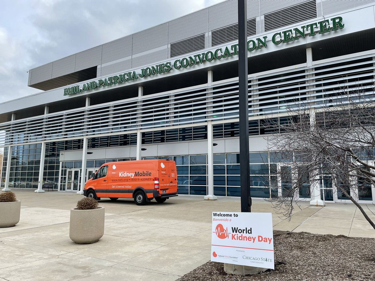 Happy World Kidney Day 2022! The NKFI Kidney Mobile is at Chicago State University - health screening stations are up and running! #NKFI #kidneyhealthforall