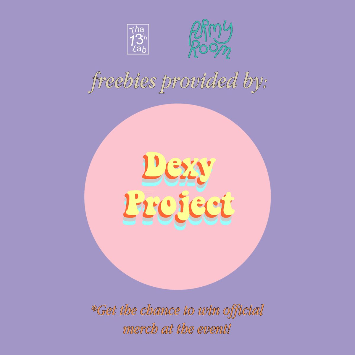 13thlabprod's tweet photo. Freebies will be provided by DEXY PROJECT! Get the chance to win official merch at the event. See you there! 🥰 #ARMYROOMCDO

Link to our order form >>> https://t.co/sB0yyXZVp8 https://t.co/gm0GafJDe5