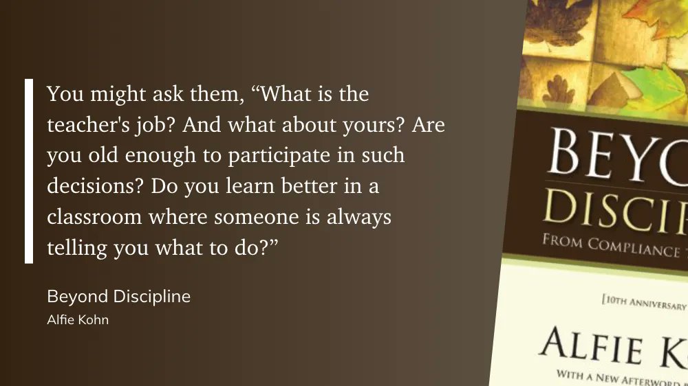Scott McLeod (@mcleod) on Twitter photo "Do you learn better in a classroom where someone is always telling you what to do?"
Beyond Discipline, <a href="/AlfieKohn/">Alfie Kohn</a>, amzn.to/3J4PNge
(still my all-time favorite education book)
#edtech #edchat #edcolo #suptchat #edadmin #k12 #deeperlearning #futureready #studentagency "Do you learn better in a classroom where someone is always telling you what to do?"
Beyond Discipline, <a href="/AlfieKohn/">Alfie Kohn</a>, amzn.to/3J4PNge
(still my all-time favorite education book)
#edtech #edchat #edcolo #suptchat #edadmin #k12 #deeperlearning #futureready #studentagency
