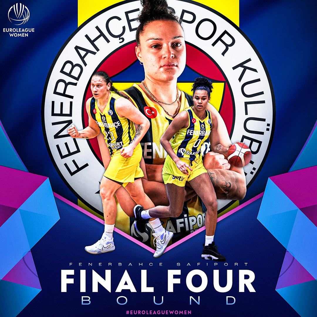 Euroleague Woman Twitter hesabı için hazırlanmış Fenerbahçe Safiport'un final four kolajı