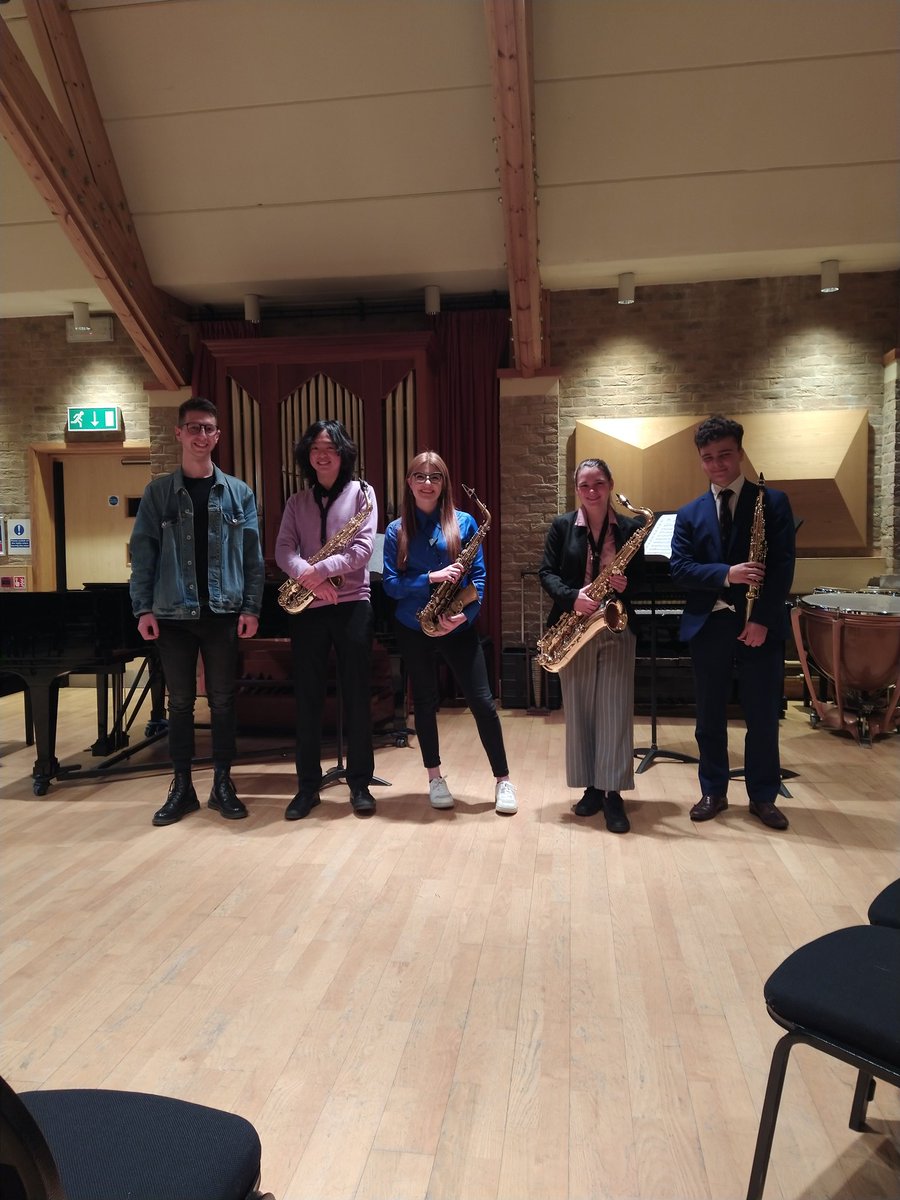 Jess Gillam and Sam Becker giving our senior saxophone ensemble a masterclass!!