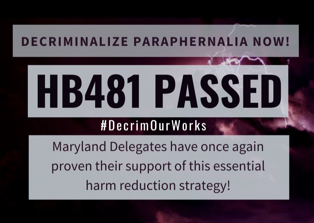 Thank you to <a href="/DavidMoon2014/">David Moon</a> and all members that voted to pass HB481 through the house! #decrimourworks #drugpolicy next up---the senate. Let's go <a href="/SenBillFerg/">Bill Ferguson</a>