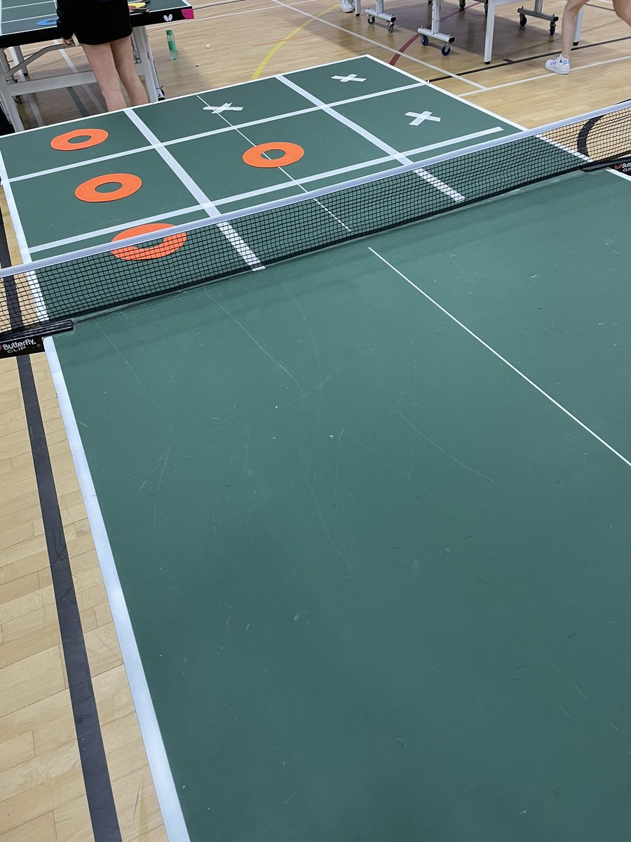 MissRice_PE's tweet photo. Noughts &amp; Crosses was a massive success with my bottom pathway year 10 girls, varying depth and using accuracy in a fun game situation to develop their forehand and backhand push strokes! 🏓 https://t.co/I3gnSTE60v