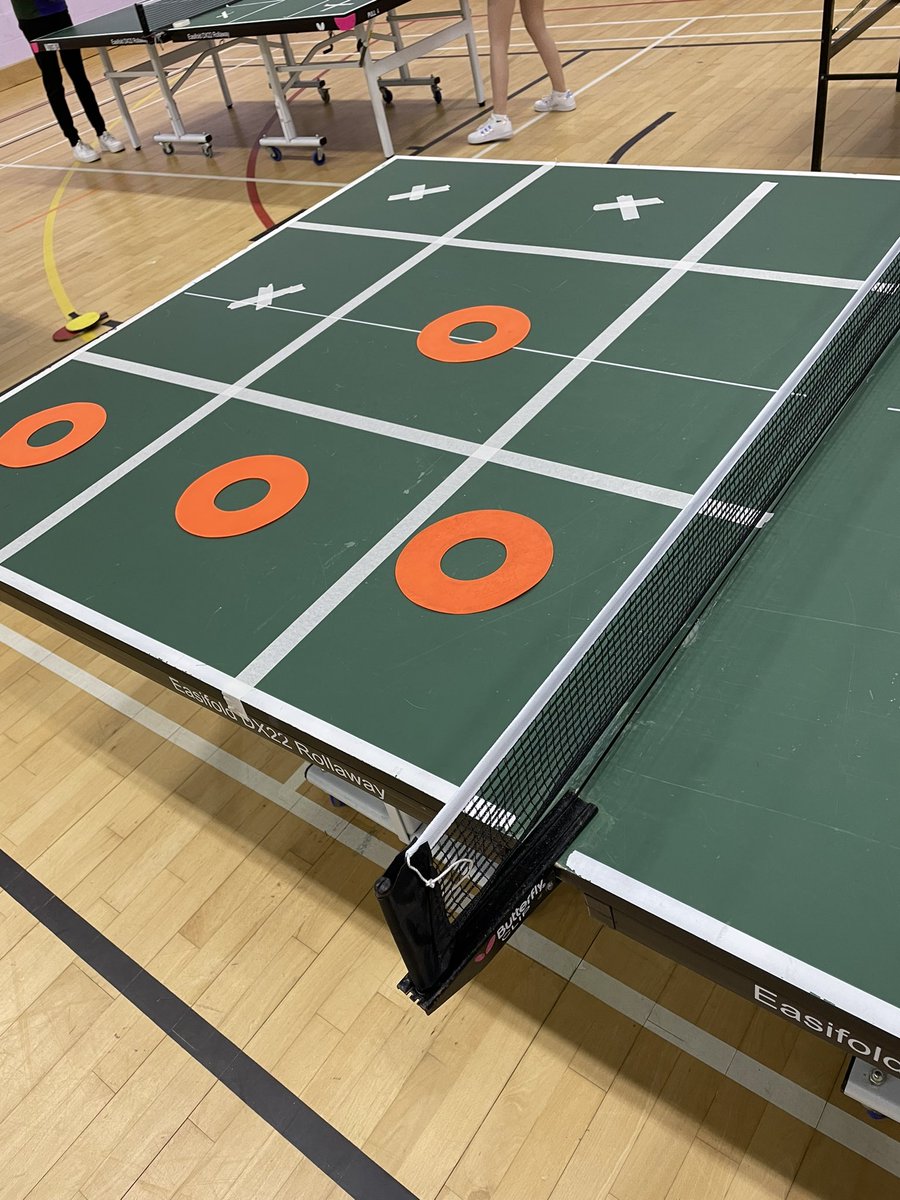 MissRice_PE's tweet photo. Noughts &amp; Crosses was a massive success with my bottom pathway year 10 girls, varying depth and using accuracy in a fun game situation to develop their forehand and backhand push strokes! 🏓 https://t.co/I3gnSTE60v