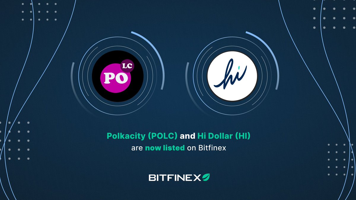 bitfinex's tweet image. ⌛ Trading of @hi_com_official (HI) and @PolkaCity (POLC) on Bitfinex is now open!

Discover how you can trade them! ⬇️
ow.ly/SZMh50IgfpE