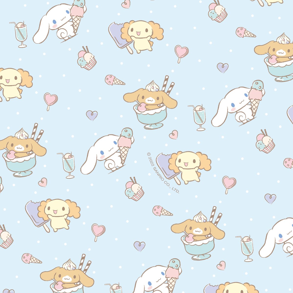 Take #Cinnamoroll on the go with new backgrounds for your phone! 📱💙 Download your favorite wallpaper here:  bit.ly/3MQnpRg ✨