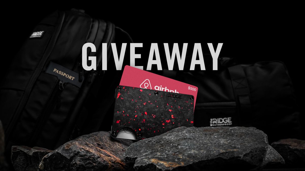 ✈️The Getaway Giveaway✈️

We’re giving one very lucky follower a weekend getaway! The prize includes a Weekender Duffel, Commuter Backpack, Ridge Wallet AND a $500 Airbnb gift card! 

Here's how to enter:
✅ Retweet this tweet
✅Sign up for SMS at ridge.com/sms