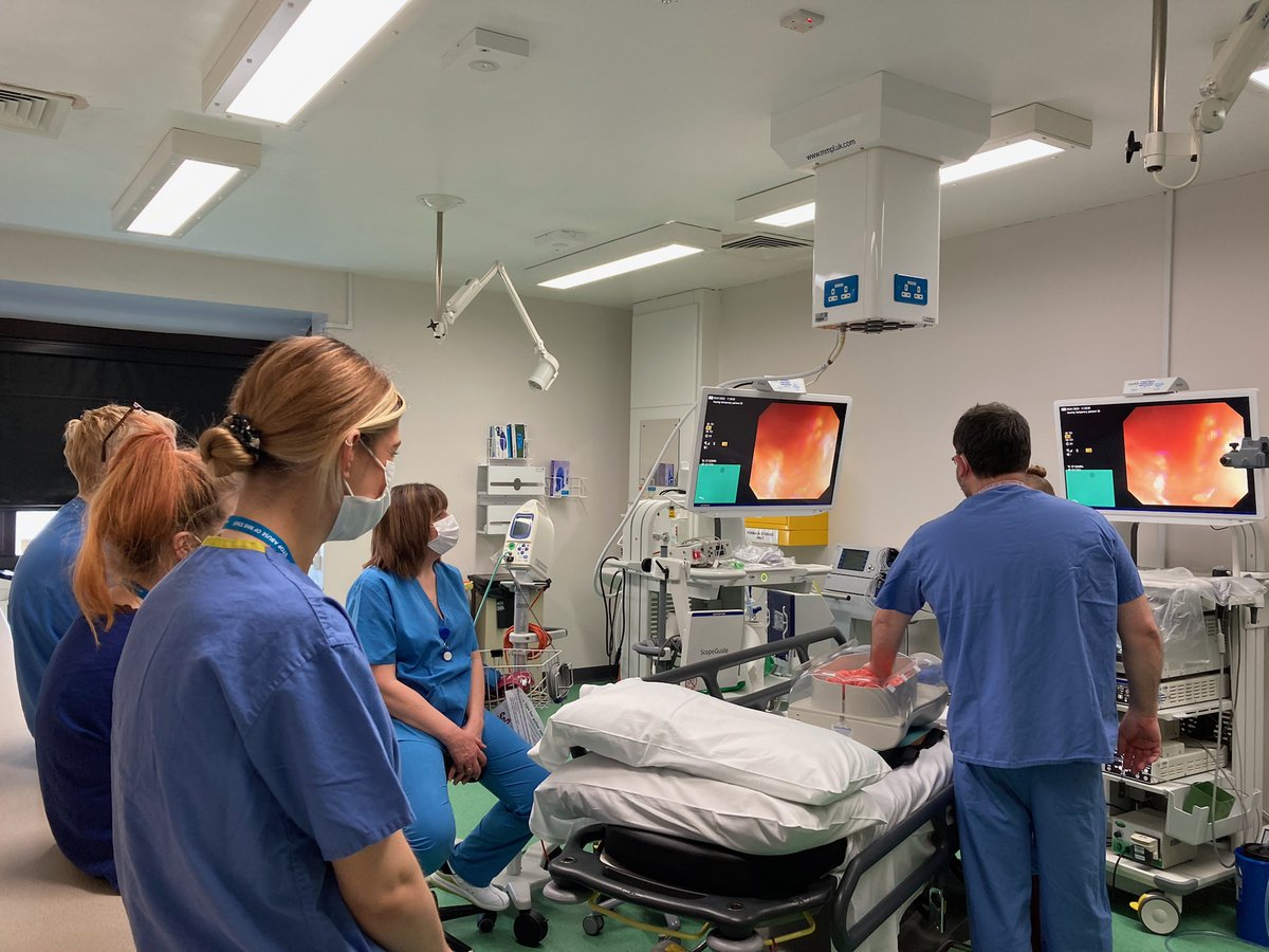 EndoscopyUlht's tweet photo. Louth Endoscopy team had their first lower GI simulation training session today with one of our new simulation training devices, very kindly funded by Lincolnshire CCG 💚 @lincolnshireccg @lincolnshirehealth @ULHT_News @ClinicalCss @teri_would @AdamRouilly @BardanEla https://t.co/a9SsCKJiix