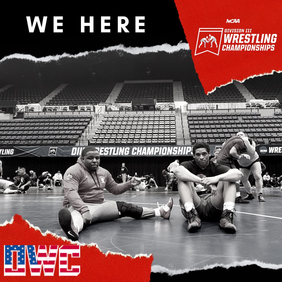 UOlivetMWR's tweet photo. WE HERE!! Donovan King is in the building in Cedar Rapids, Iowa! Getting prepped and ready for a BIG match day tomorrow. #OWCpride #d3championships https://t.co/o2CsBk4WpD