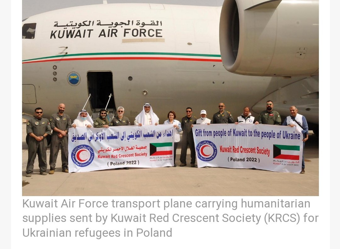 scan_sky's tweet photo. Kuwait Air Force 🇰🇼 - Boeing C-17 Globemaster III - #KAF343 - #KAF3229
Inbound To Poland 🇵🇱 From Abdullah Al-Mubarak Air Base.
Aboard Is 33.5 Tons Of Medical & Food Supplies For #Ukraine 🇺🇦
📸:Kuwait News Agency (KUNA) https://t.co/PZPEjLlD79