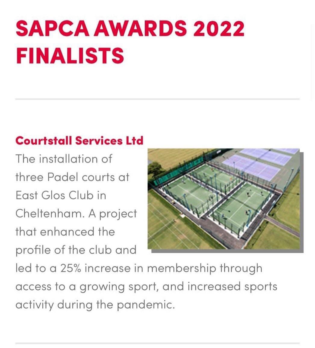 eastglos's tweet photo. Fantastic news that Courtstall Services have been shortlisted as finalist is the SAPCA awards 2022 for the Padel court project at East Glos.
🤞for the announcements next Weds 16th, they and @padeltech did a great job 👍
@courtstall1985 @the_LTA 
#eastglospadel #cheltenhampadel https://t.co/2mA6Iuug26