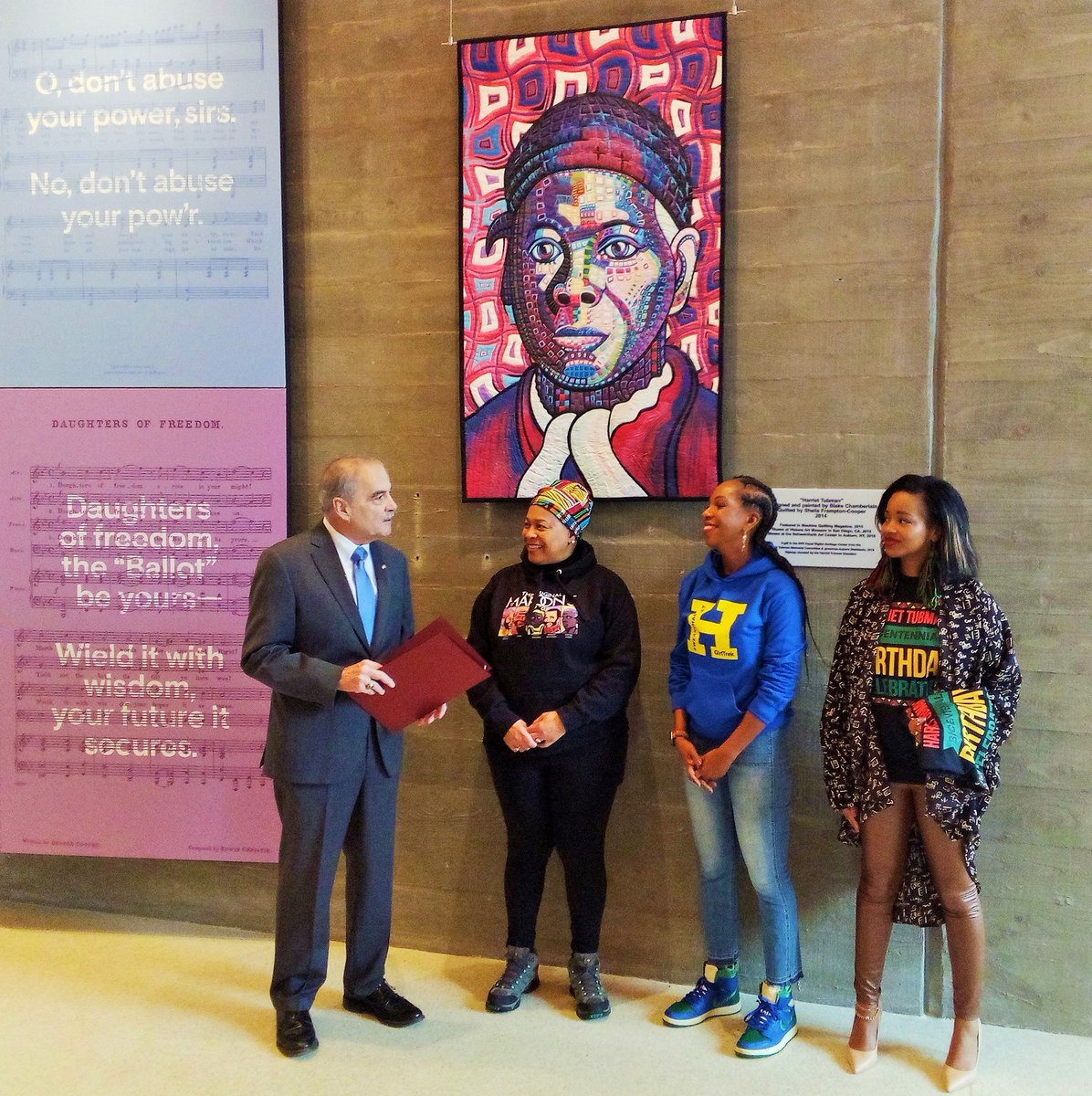 3. Harriet Tubman Day Proclamations were presented this morning by Auburn Mayor Quill to Rev. Paris V. Price, Pastor, Harriet Tubman AME Zion Church; Vanessa Garrison, Co-founder/COO, GirlTrek; &amp; Anika Bowie, Founder/CEO, Run Like Harriet consulting &amp; coaching, Minneapolis, MN.