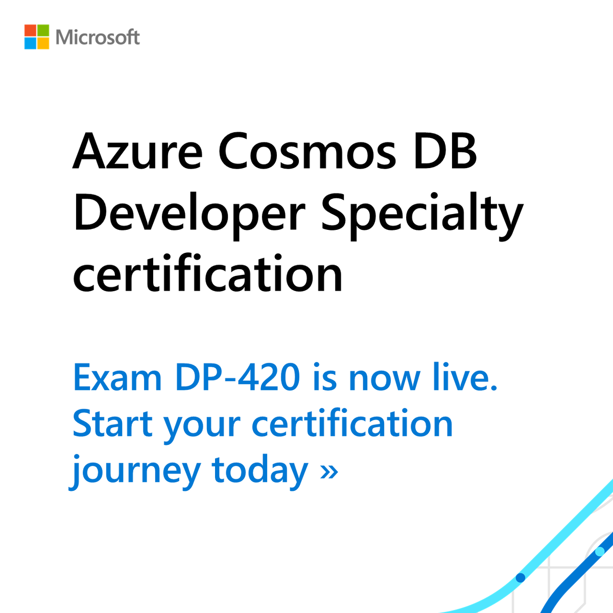 MicrosoftLearn's tweet photo. Exam DP-420 is LIVE and out of beta!

Are you ready to take your skills in designing, implementing, and monitoring cloud-native applications to the next level? Learn more about Exam DP-420 and our #Azure Cosmos DB Developer Specialty certification: https://t.co/aQqjMDuGMk