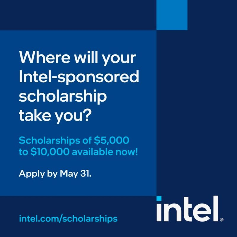 cindy_oco's tweet photo. @Intel aims to expand access and opportunity, and to increase the pipeline of diverse #STEM talent by providing #scholarships of $5,000 to $10,000 to students pursuing an undergraduate or graduate degree in STEM. #IntelScholars #Iamintel #scholarships #STEM #engineering #D&amp;I https://t.co/TlNkQCHATK