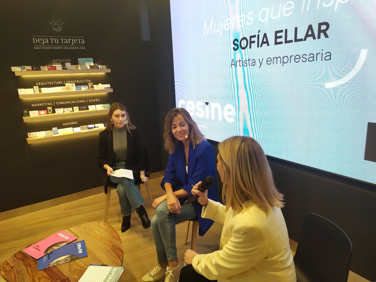 Nuestra tercera invitada <a href="/SofiaEllar/">Sofia Ellar</a> llega ahora a nuestro encuentro. La entrevista Andrea Heras para hablar de su proyecto de empresa y trabajo. <a href="/bancosantander/">Santander</a> <a href="/directo_cesine/">Directo Cesine</a>