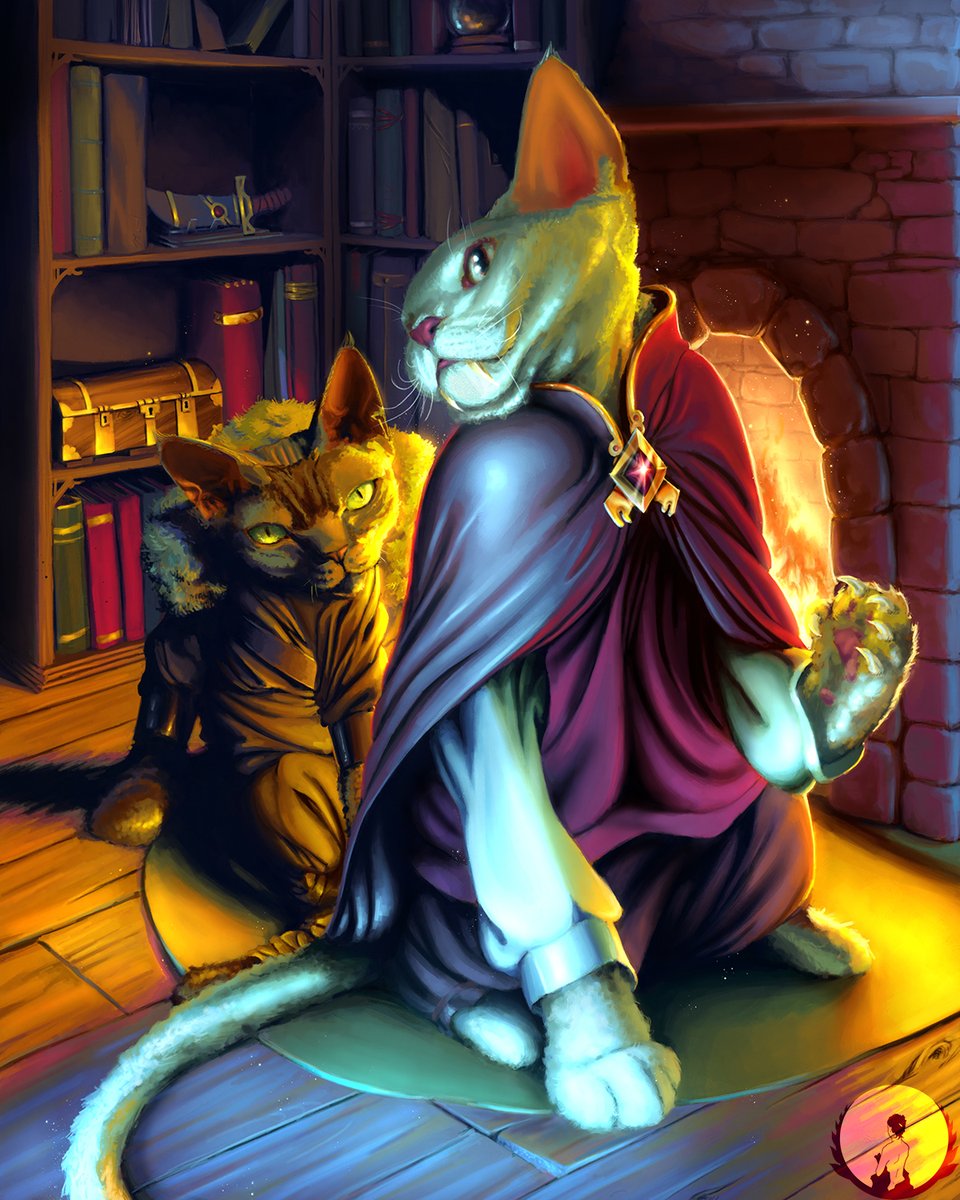 LeneSaethre's tweet photo. My friend spends a long time creating a fun dnd campaign for us. So I drew her cats as the big bad's.

#illustration #cat #art #dnd #CoS #stradh #rahadin https://t.co/kz6BisySNW