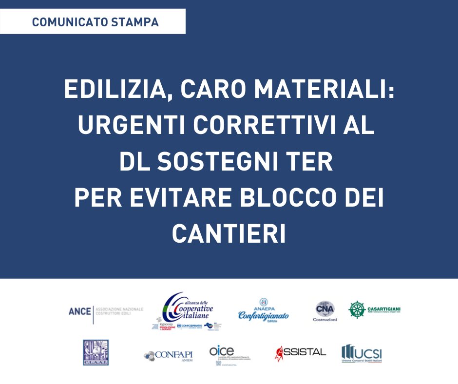 La filiera delle #costruzioni chiede un meccanismo compensatorio obbligatorio, aggiornamenti in linea con i #prezzi di mercato e un’efficace clausola automatica di revisione prezzi