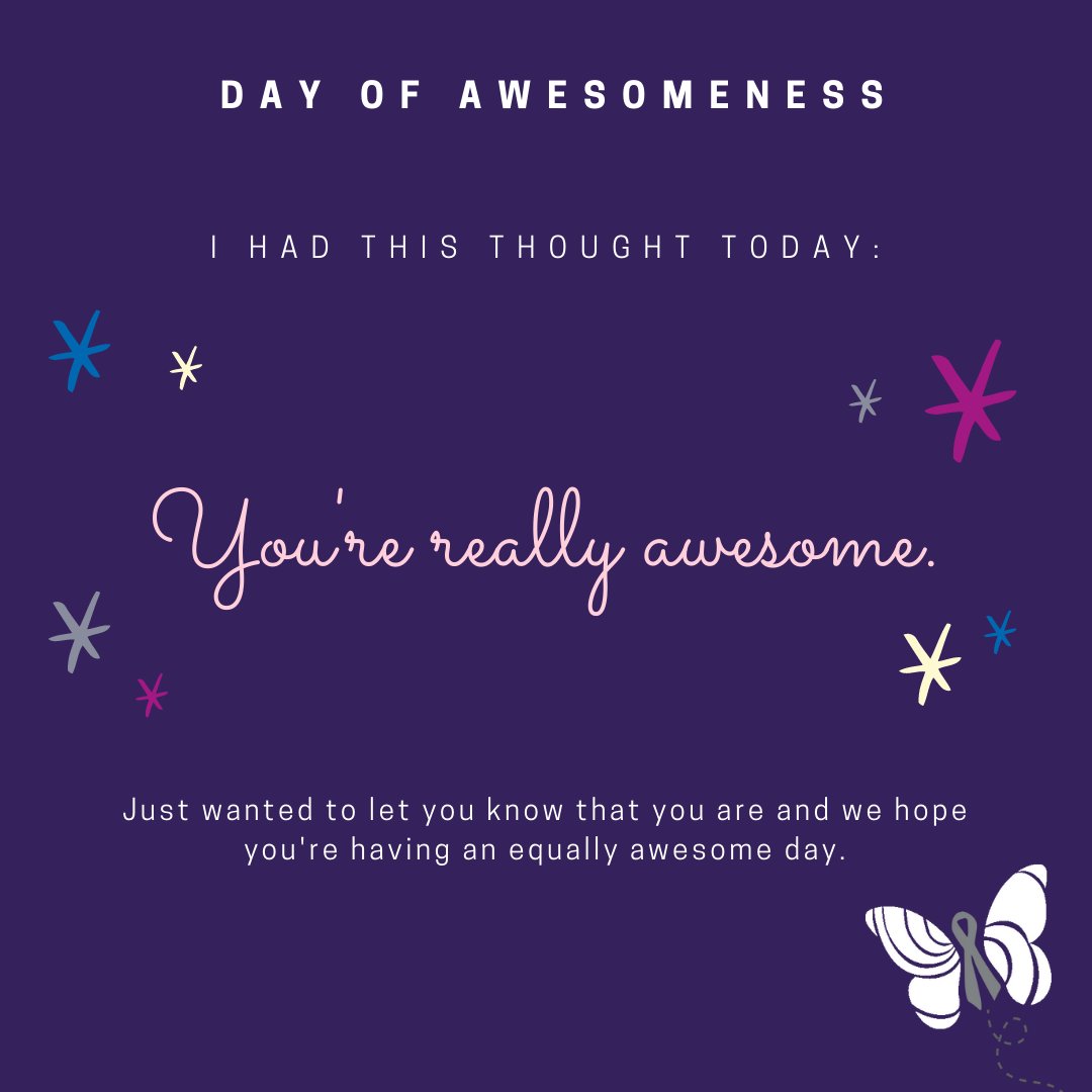 sbtfoundation's tweet photo. National Day of Awesomeness .... You're really awesome!
#braintumorawareness #braincancer #sbtforg #braintumor #cancerresearch #cancerjourney #curebraincancer #braintumorwarrior https://t.co/a4njJhsWH9