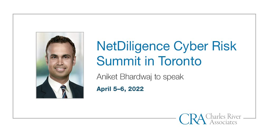 News_CRA's tweet photo. CRA is a proud sponsor of NetDiligence’s Cyber Risk Summit in Toronto. Aniket Bhardwaj is a panelist at the conference during the Ransomware Advisory Group Roundtable. For more information on this event, click here https://t.co/HFAfEi0q2k #CRAForensicsServices #Ransomware https://t.co/7QTv8sGkfB
