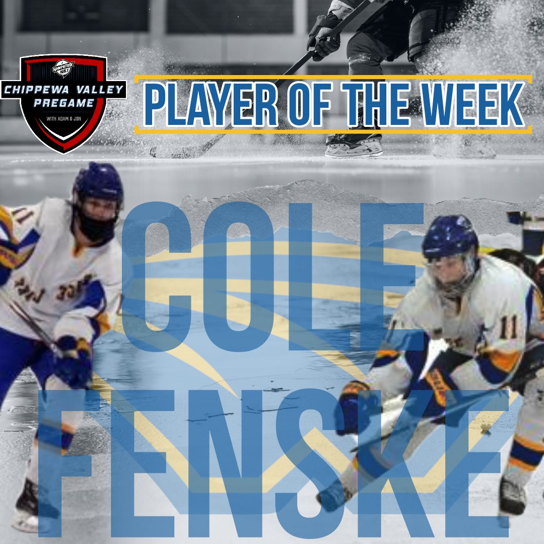cvpregame's tweet photo. OUR LISTENERS HAVE SPOKEN🗣️

This week's CVP Player of the Week is Rice Lake Hockey's @FenskeCole 🏆👏 https://t.co/lw0nhB77BY