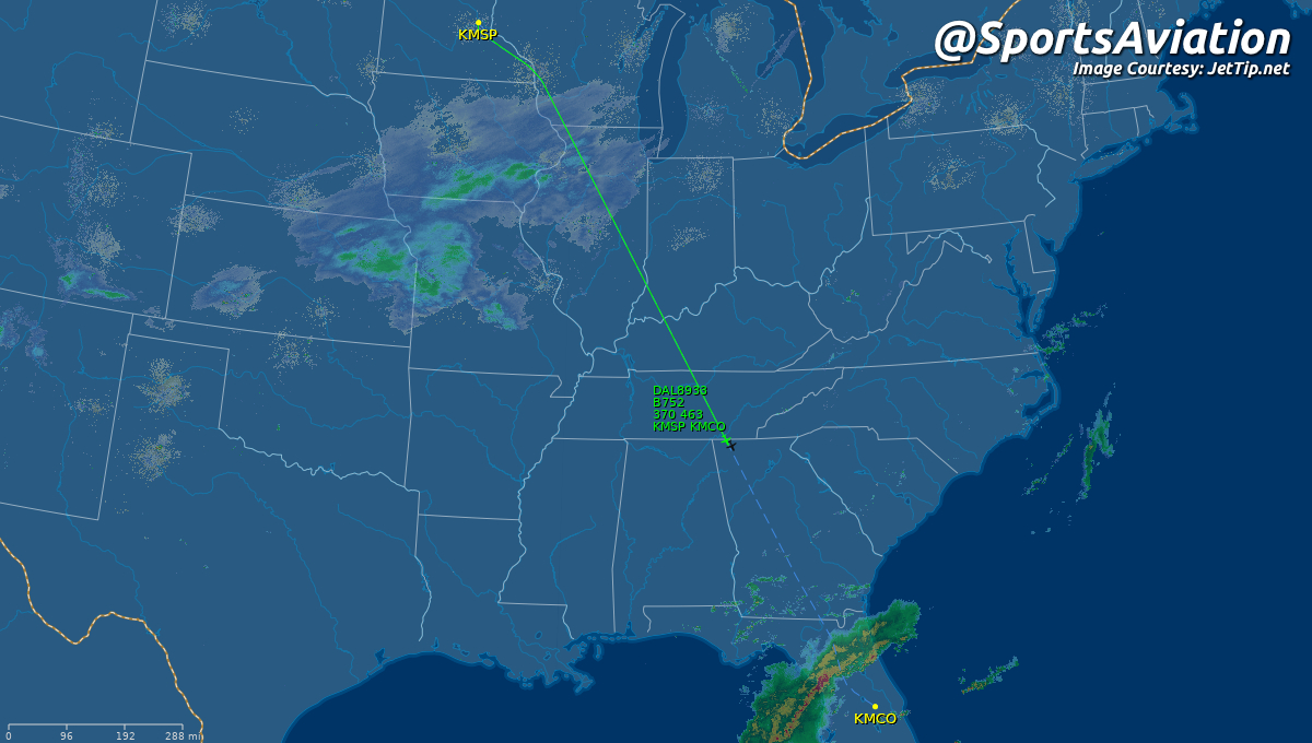 SportsAviation's tweet photo. 🏀 Minnesota Timberwolves (@Timberwolves) #RaisedByWolves
🆚 Orlando Magic #MagicTogether #MINvsORL
✈️ N654DL | DAL8933 | B752
🛫 MSP - 10:16 am CT
🛬 MCO - 1:58 pm ET
📡 Tracking: https://t.co/xMf3MRfm3z https://t.co/9myHB4Qzuw