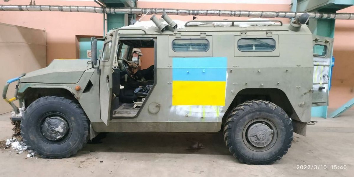 PolymarketIntel's tweet photo. #Ukraine: A captured Russian Tiger-M IMV now becomes a Ukrainian Tiger-M IMV, #Kharkiv. https://t.co/qdLYVSniB6