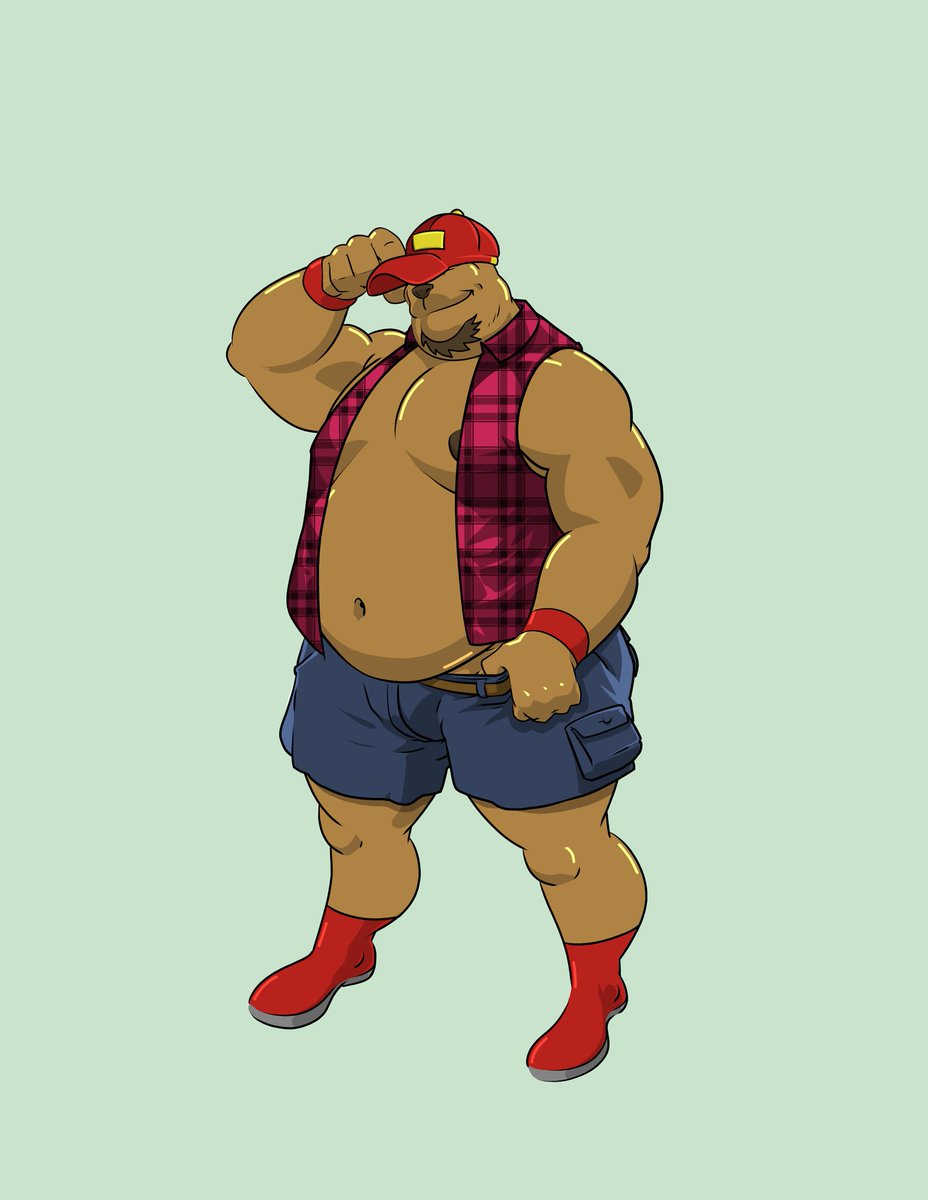 Knux17's tweet photo. Was trying to simplify my style some last year and reworked this burly bear. Don't think I ever posted his first iteration either, but suffice to say he's had a bit of a glow-up. https://t.co/nnQbOBqTAh
