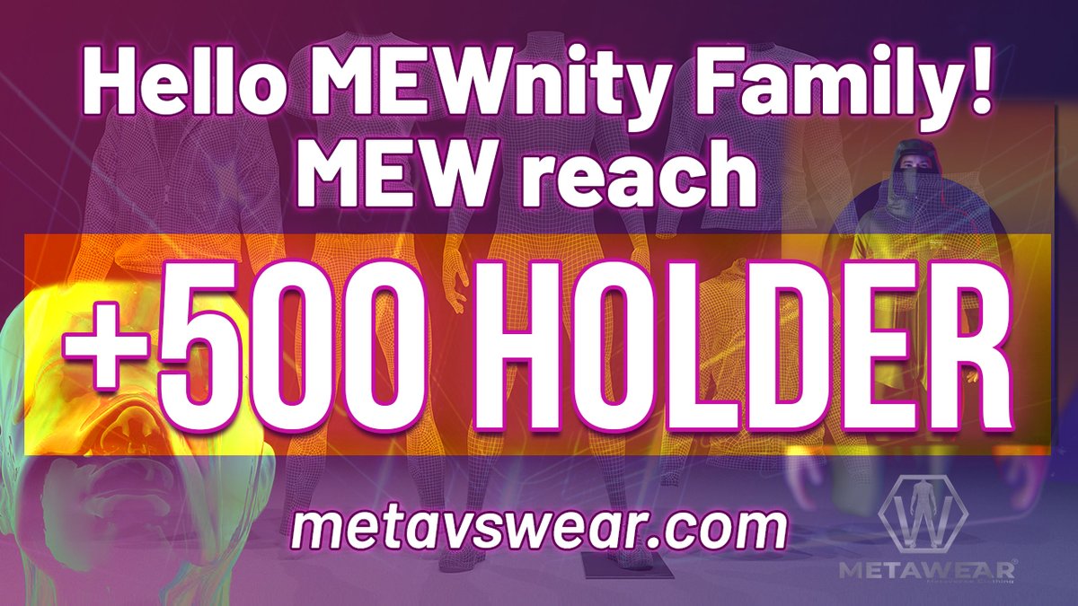 🚀🚀Hello everyone , thank you all for your support 
Metavswear reach ~500 Holders🚀🚀

💥NEW UPDATE💥
💎Already registered in💎 
⚡️coinscope.co/coin/1-mew
⚡️gemfinder.cc/gem/8015
⚡️coinhunt.cc/coin/38147500
⚡️watcher.guru/coin/metaverse…

✈️t.me/MetaVerseWearM…

#BNBChain #BSC