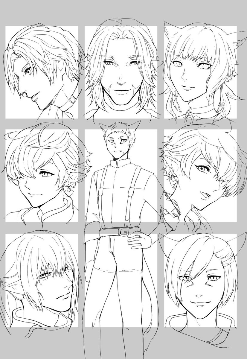 暁月終わってからギャザクラの合間にだらだら描いてて線画なんとなくできた気がするけどこれ色塗んの…??って自問してる(そして自機が一番描きにくい) 