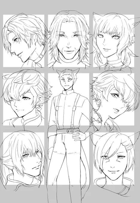 暁月終わってからギャザクラの合間にだらだら描いてて線画なんとなくできた気がするけどこれ色塗んの…??って自問してる(そして自機が一番描きにくい) 