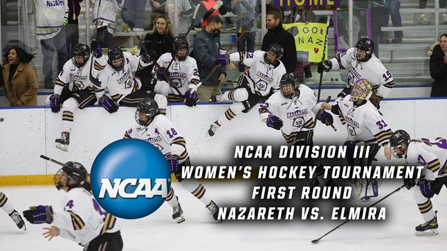 Naz will host Elmira in the quarterfinals of the NCAA Division III Women's Hockey Tournament at Bill Gray's Iceplex this Saturday, March 12.
Join us for a tailgate before the game from 1-2:30. More details can be found here, including tickets to the game: bit.ly/3pT3Q0B