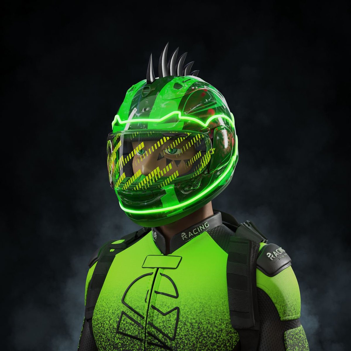 racingsocialnft's tweet photo. The Radioactive Racer 🍏
 
This racer is a GREEN. He looks tired as he just finished the next test day. Will he score points in Bahrain for  team RSC next week?

We will give away 5 WL spots.

To enter:
🏁 Follow @racingsocialnft
⚡️ RT &amp; Like this tweet
🏎️ Tag 3 friends https://t.co/eqf8Myvsuv