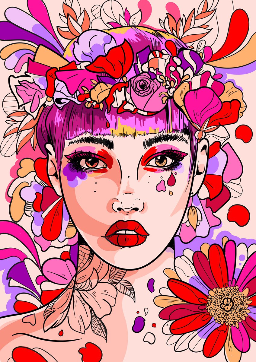 Oh hey how do you like the MUSE OF FLOWERS? She is part of my MODERN MUSES - the next generation collection and she will be up for mint next week. 

#NFT #nftcollectors #NFTCollection #NFTartists