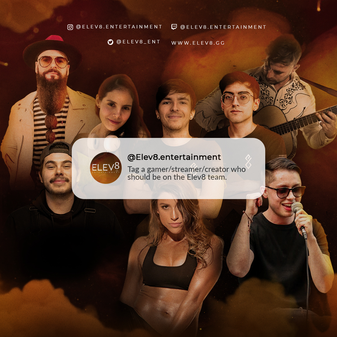 Elev8_Ent's tweet photo. Tag 'em! Who should we be following?

#Elev8Ent #ContentCreators #Streamers #Gamers https://t.co/TymDXzwGsS