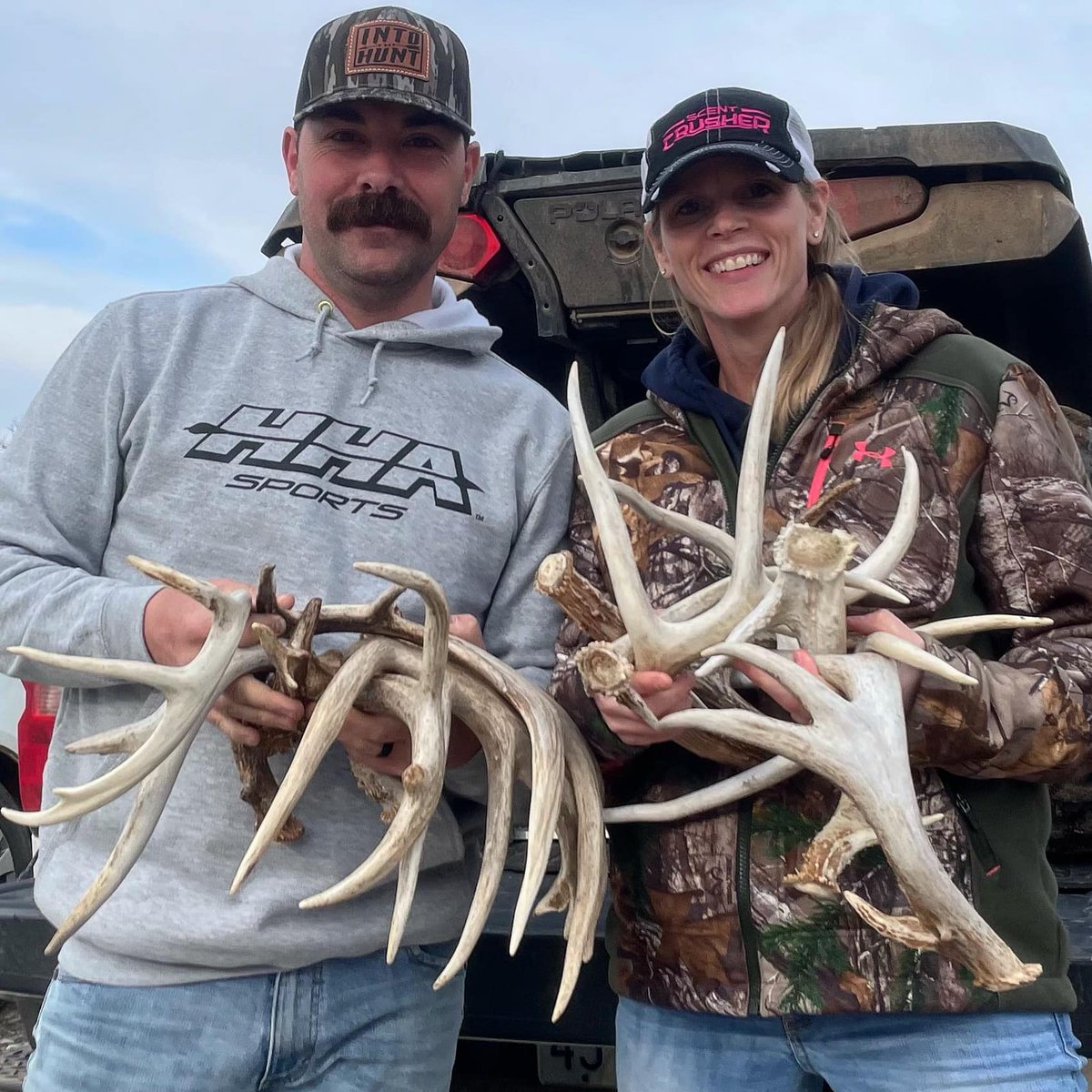 ScentCrusherCo's tweet photo. Check out this haul by Pro Staffer, Isaac Frazier! That's 13 sheds from one day on the Scent Crusher ranch.👊
.
.
#scentoffgameon #scentcrusher #hunting #gonehunting  #deerhunter #huntsmart #hunttoeat  #scentcontrol #huntinggear #shedhunting 

https://t.co/kZ5pxQej8Q https://t.co/toXnG5RA9E