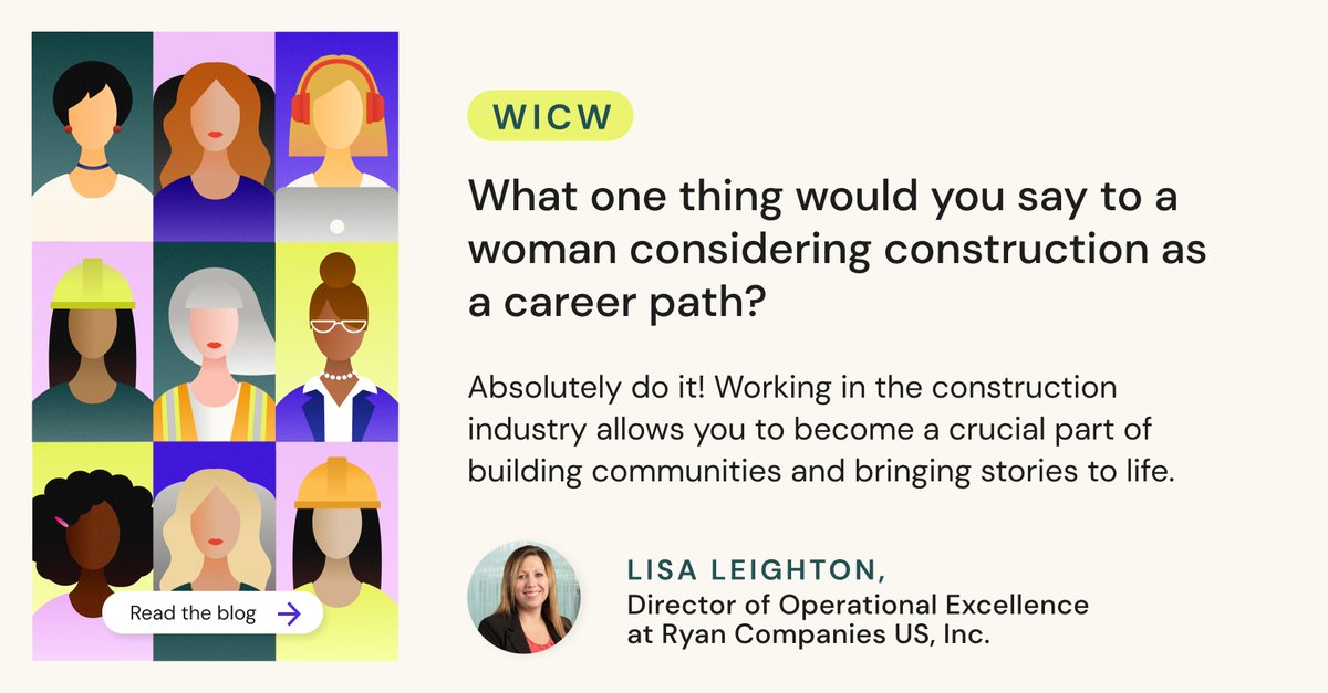 gobridgit's tweet image. Considering a career in construction? Check out our blog celebrating #WomenInConstruction week for advice from those leading the way, like @ryancompanies Director of Operational Excellence, Lisa Leighton. gobridg.it/3MJCgwO