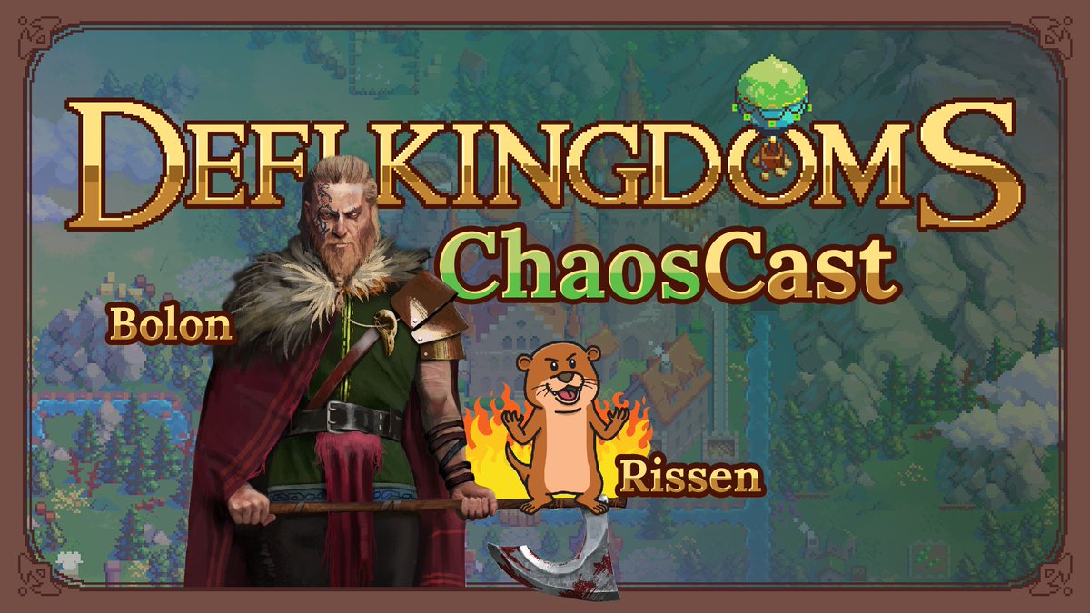 DeFiKingdoms's tweet photo. 👑DeFi Kingdoms👑
⚔️ChaosCast⚔️

Join Bolon and Rissen LIVE on our Youtube channel TOMORROW at 9pm EST for the very first episode of ChaosCast. Special guests Mr. Faun and Sinstar Necro will talk about DFK Chain and lore and there may even be a Hero giveaway! https://t.co/Y59b9trn4v