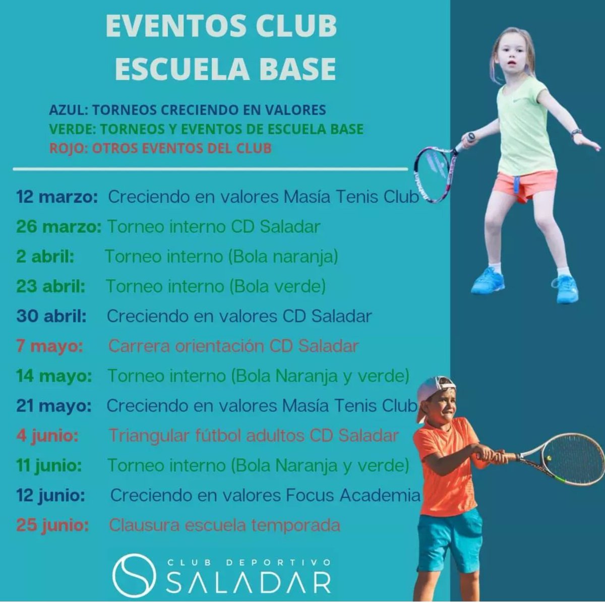 Este cuatrimestre viene cargado de eventos en la escuala de base. #Tenis #Saladar
