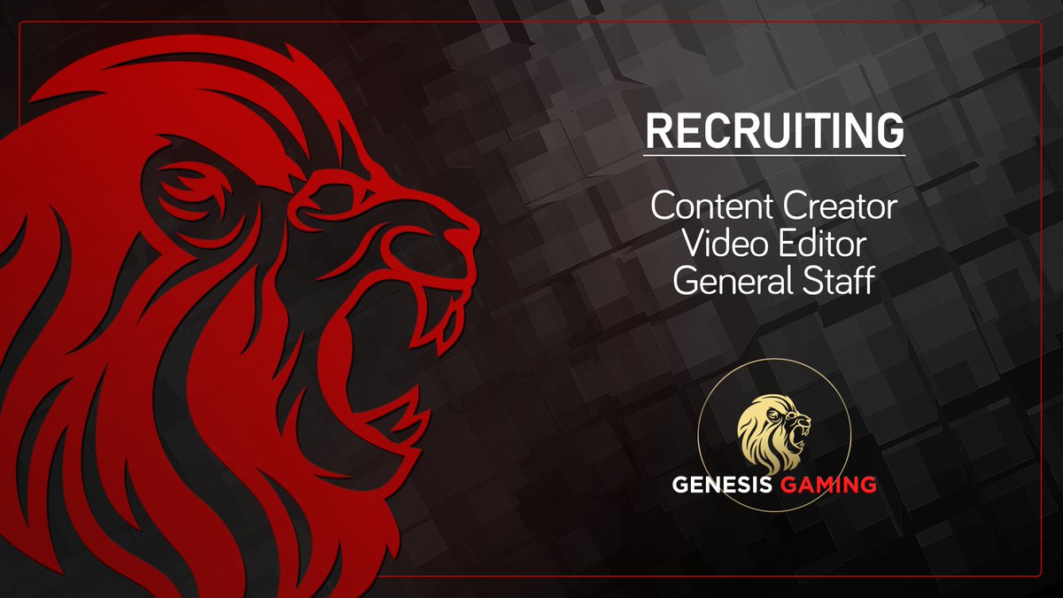 Massive plans for 2022! If your interested pop an add on discord to Madnetics#7244 or email through at recruitment@genesis-gaming.com