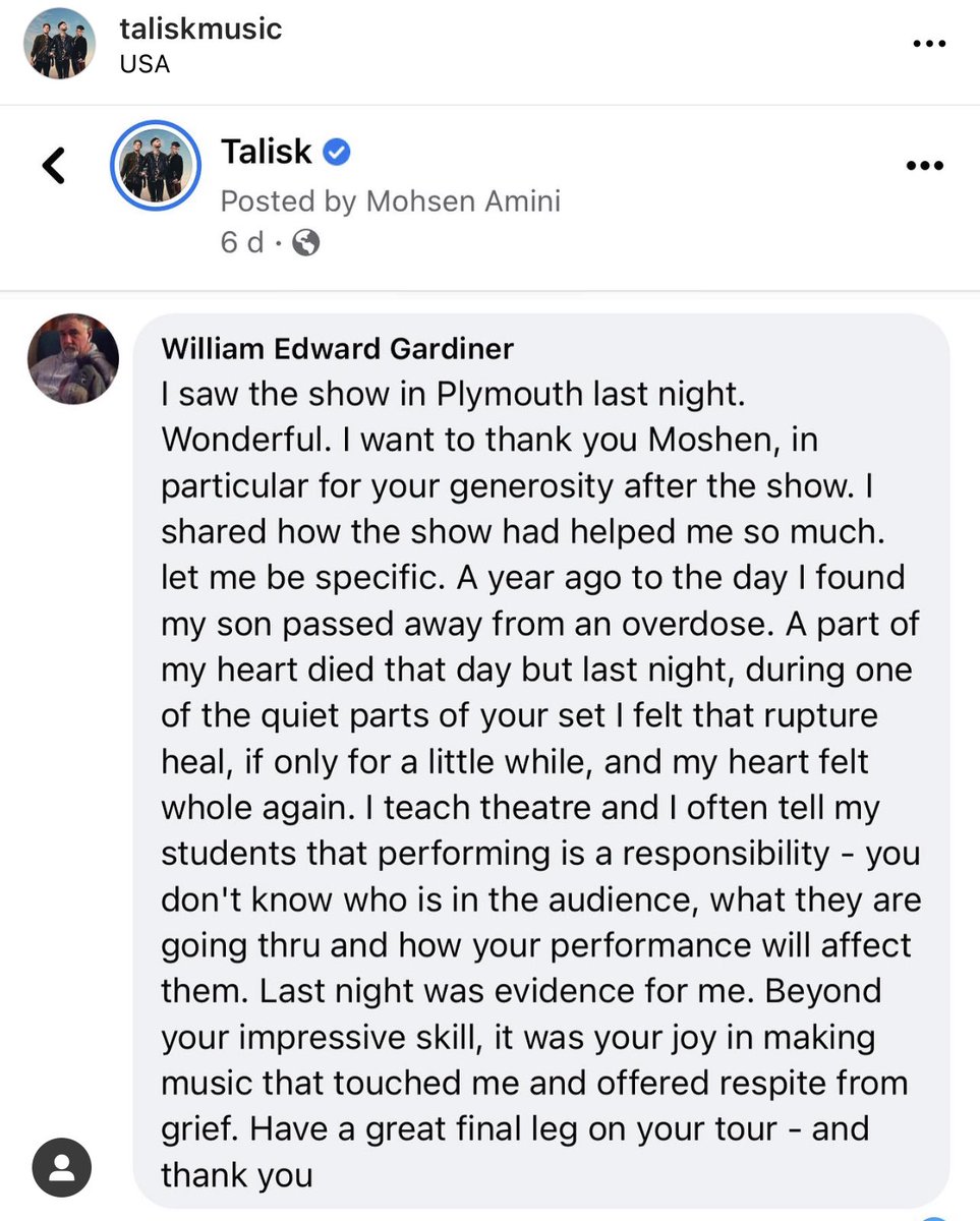TaliskMusic's tweet photo. It’s moments these that make playing music so worth it ❤️ https://t.co/c6oGpfjLMp