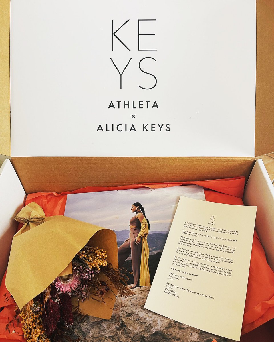 Thank you @aliciakeys & @Athleta !! This was such a dope surprise!! #AthletaXKeys 💜✨