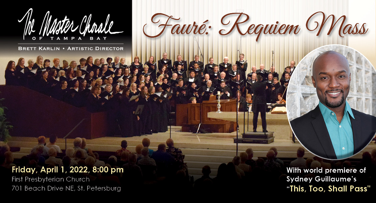 Get your tickets! Experience exquisite choral music reflecting on sorrow, grief, perseverance and renewal with Fauré's "Requiem Mass" on a program radiating warmth and optimism in one of the best acoustic spaces for choral music in Tampa Bay. masterchorale.com/faure-requiem.…