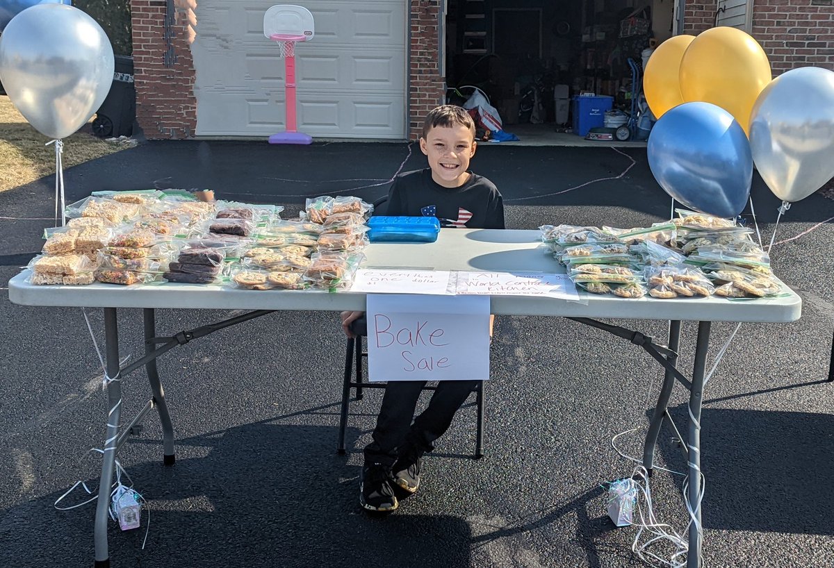 jlyn261's tweet photo. Thank you @chefjoseandres  @WCKitchen  for all you are doing to help the people of Ukraine. My son wanted to help &amp; had a bake sale last weekend that raised $600 to donate to your organization! He was inspired by you and learned that everyone can make a difference in the world ❤️ https://t.co/qMuiUS8kJQ