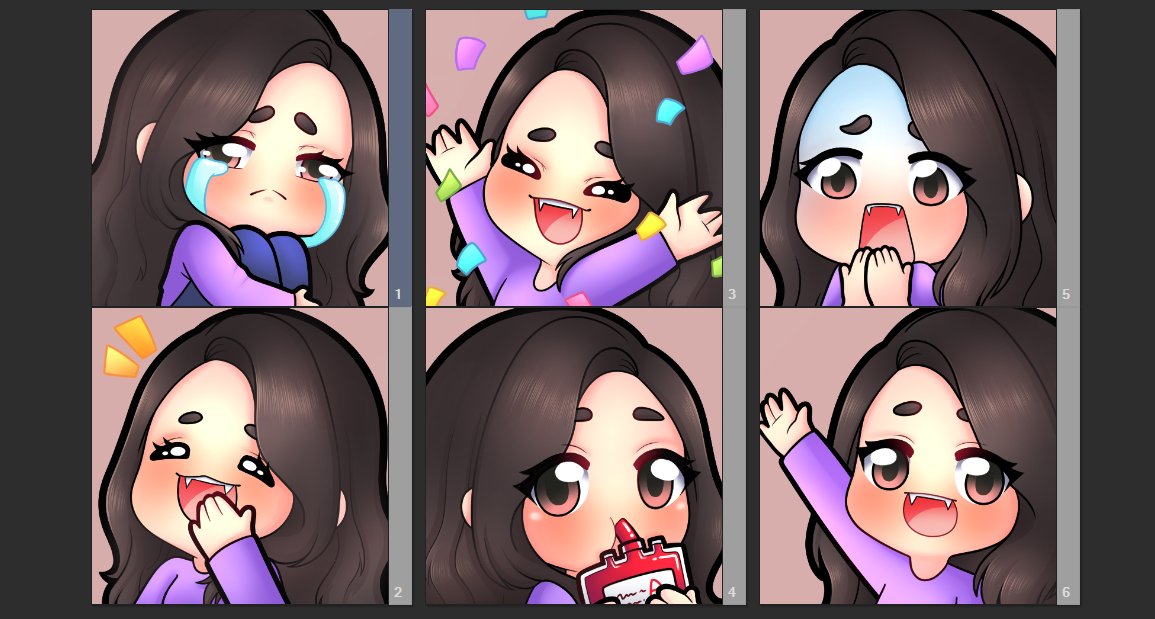 VamptrissX's tweet photo. Here they are guys!  We have cry hype scared laugh sip and hi! https://t.co/65vRZLSFwE